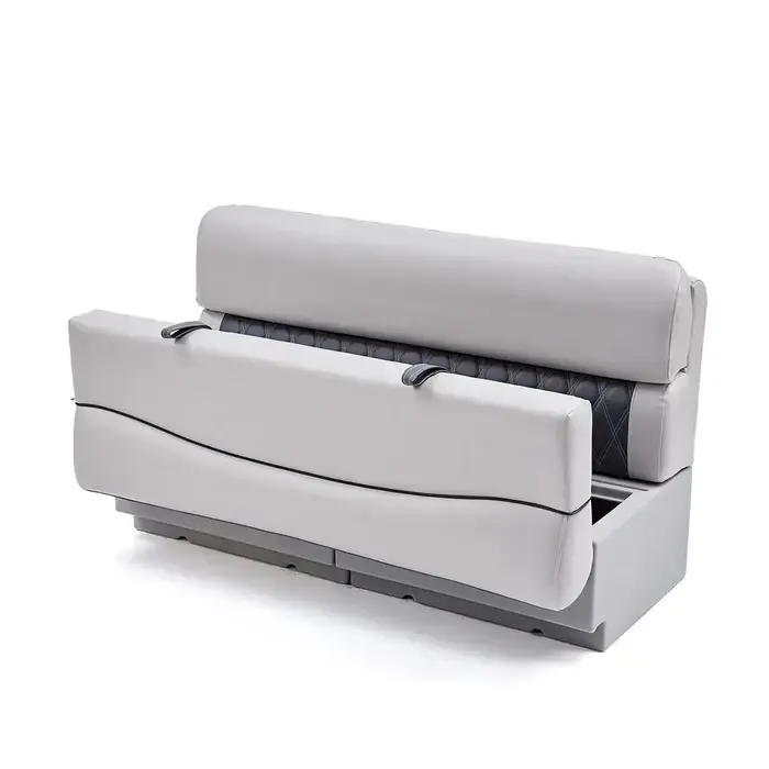 DeckMate-KL55-500-charcoal-gray-luxury-boat-seat-bench-front-open.webp