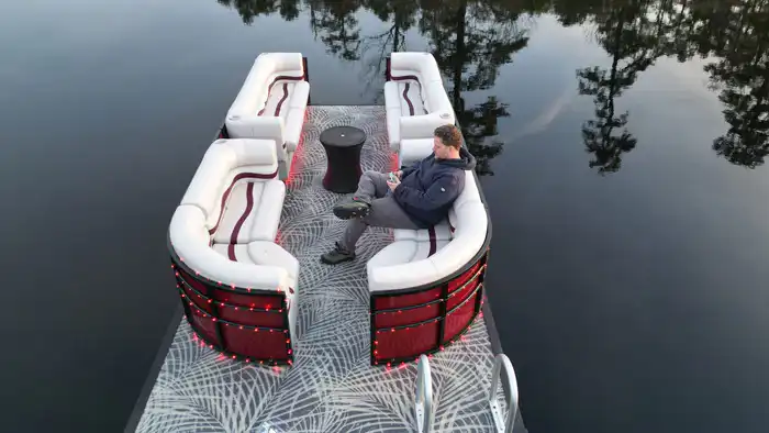 45" Left Premium Corner Bench Pontoon Seats