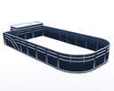Stern Entry Sun Deck - 8' 6" Wide Pontoon Fence Rail Package